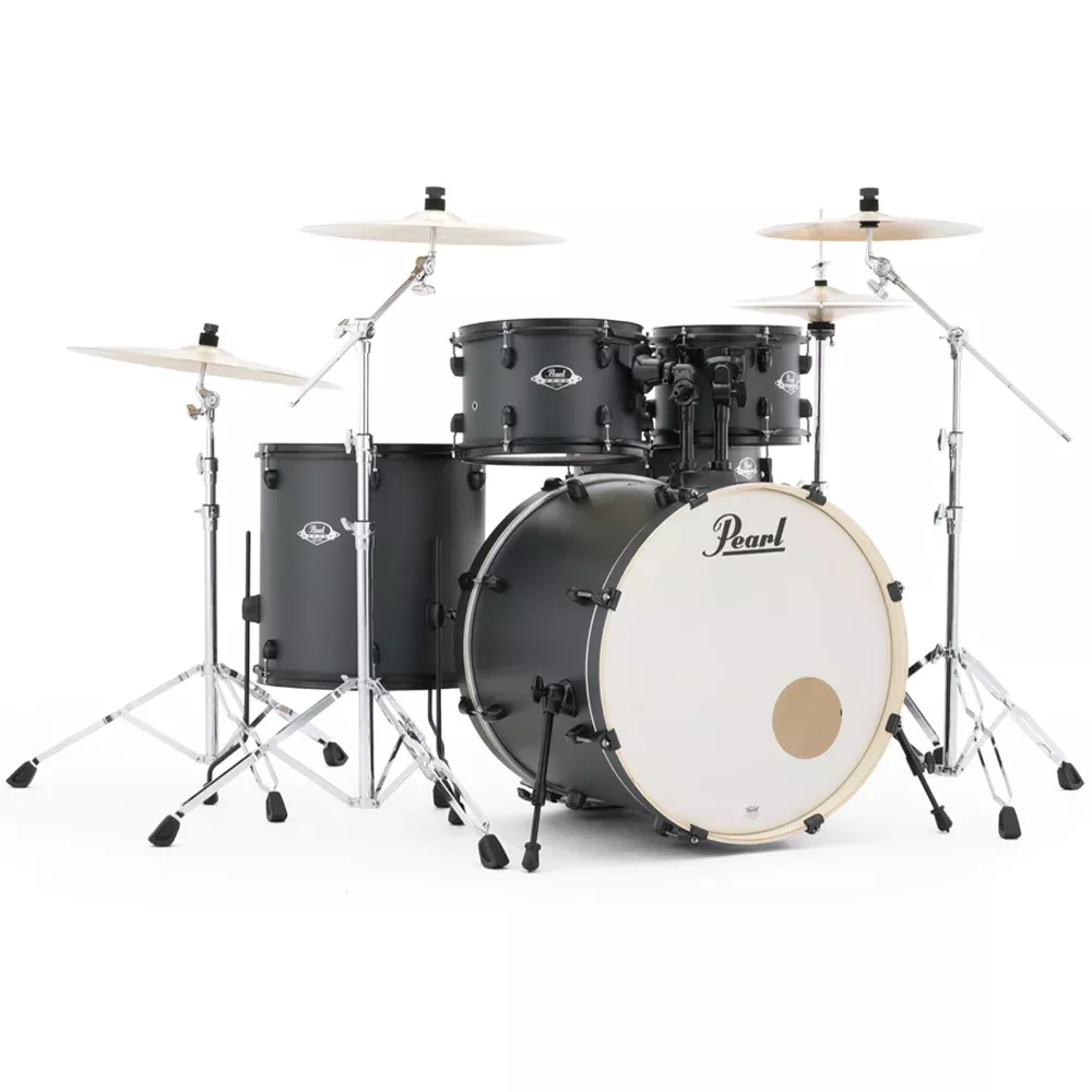 Pearl Export Limited 5-Piece Fusion Plus Drum Kit inGraphite Slate with Black Hardware