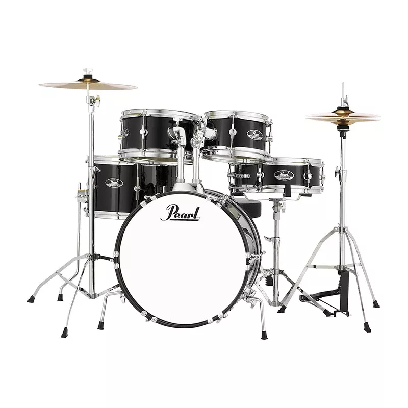 Pearl Roadshow RSJ465/C Complete Jr. Drumkit with Hardware and Cymbals – Jet Black