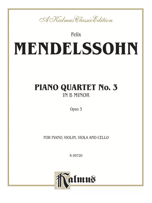Piano Quartets No. 3 in B Minor, Opus 3: Chamber Quartet Book