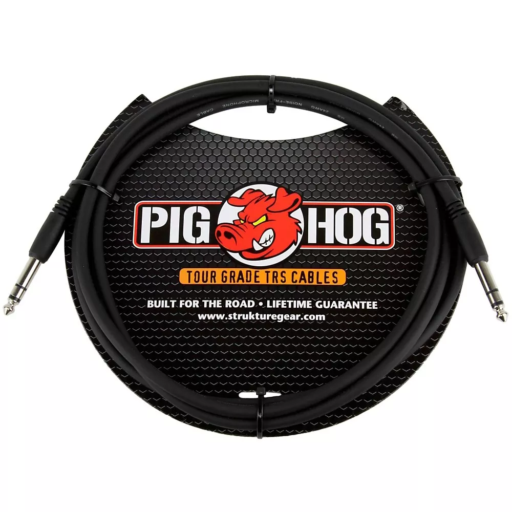 Pig Hog Instrument Cable 1/4" TRS to 1/4" TRS 6 ft.