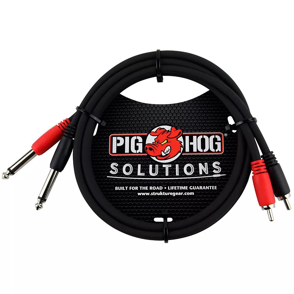 Pig Hog Solutions Dual Cable RCA to 1/4" 3 ft.