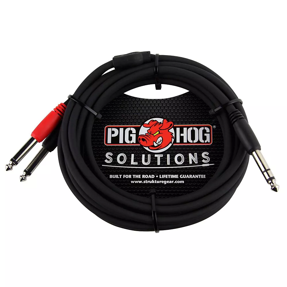 Pig Hog Solutions TRS(M) to Dual 1/4" Insert Cable 10 ft.