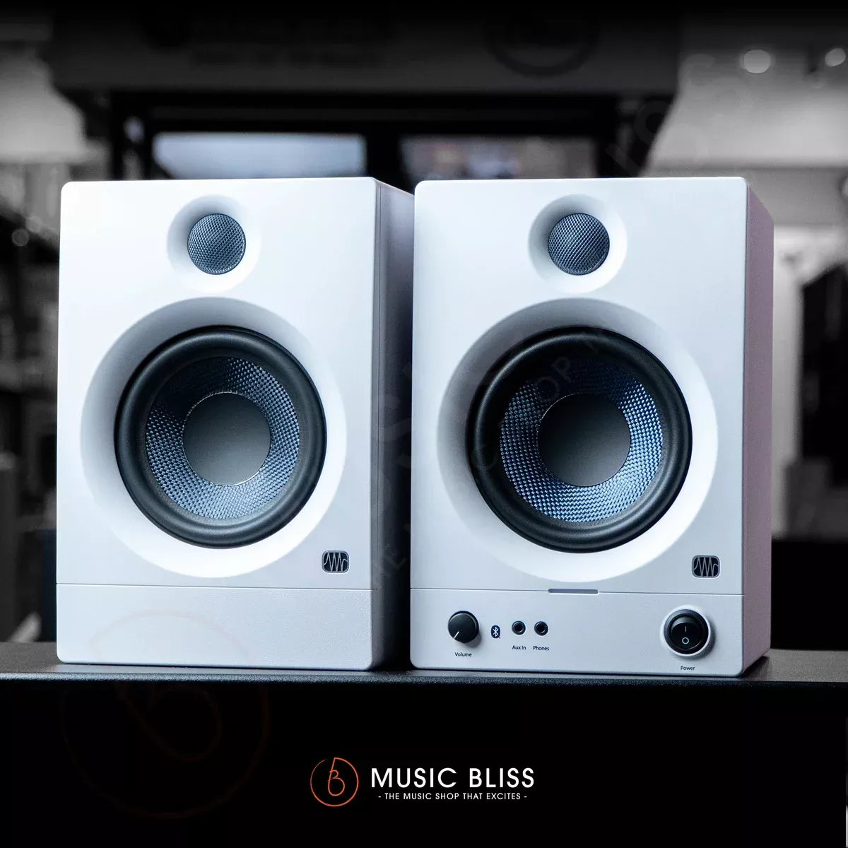 PreSonus Eris 5BT (2nd Generation) 5.25-inch Powered Bluetooth Studio Monitors Pair – White