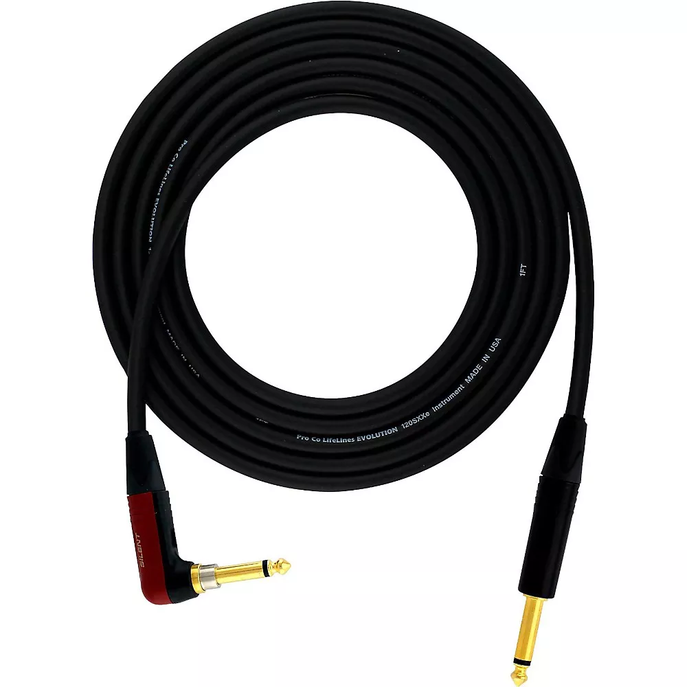 ProCo Evolution Studio/Stage Silent Straight-Angle Instrument Cable - 12 ft.
