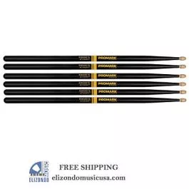 PROMARK 7A Drum Sticks Black Select Balance Rebound Active Grip 3 PAIRs
