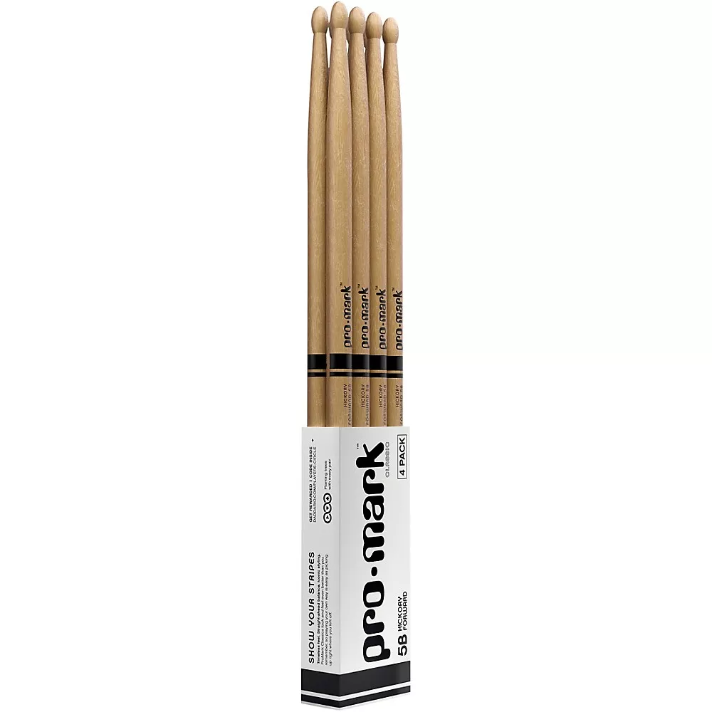 Promark Classic Forward Drum Sticks 4-Pack - 5B Wood Tip
