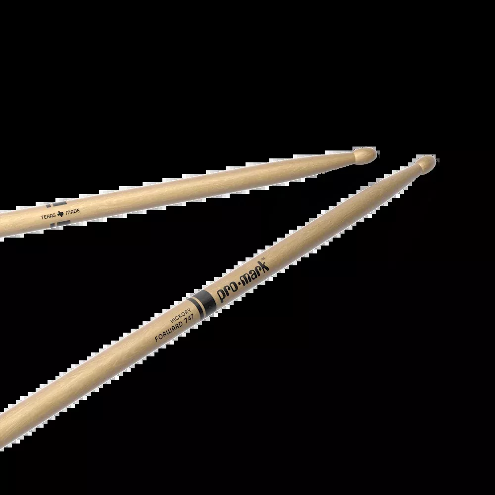 Promark Custom Classic Forward 747 Hickory Drumsticks, Oval Wood Tip