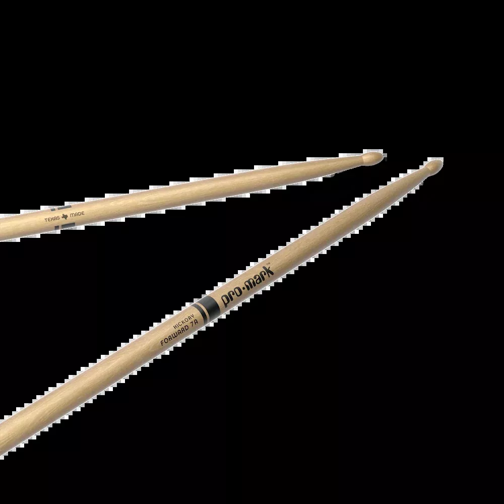 Promark Custom Classic Forward 7A Hickory Drumsticks, Oval Wood Tip