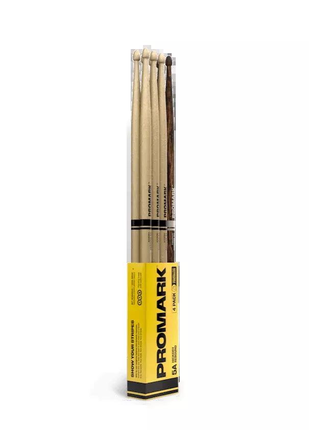Promark Rebound 5A Lacquered Hickory Drumstick 4 Pack