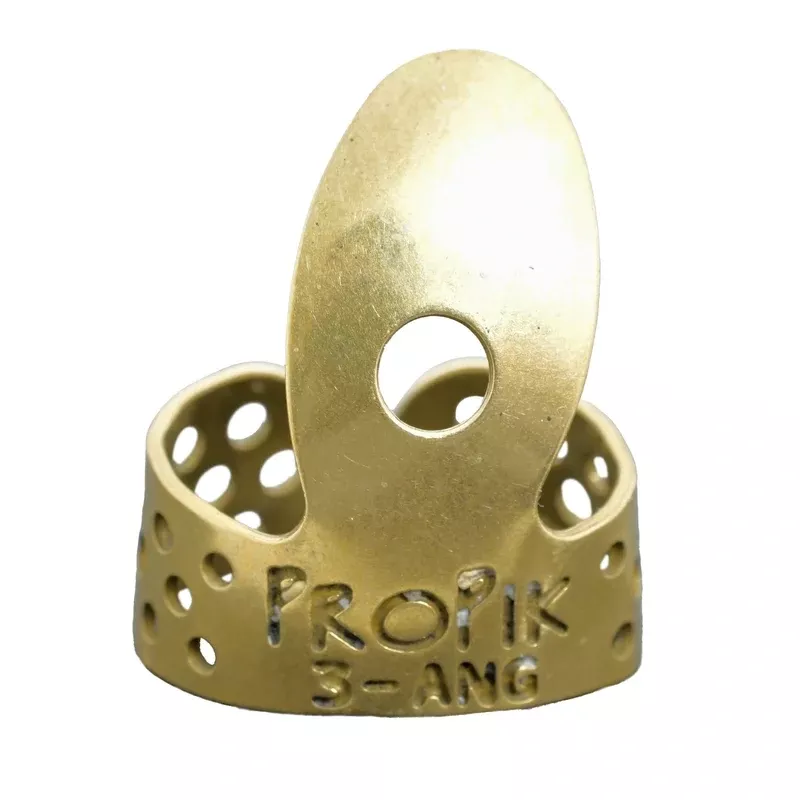 Propik Brass “Fast Pick” Angled Fingerpick, Single Wrap, Blade 3