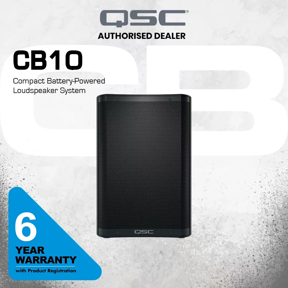QSC CB10 10-inch Compact Battery-Powered 90° Loudspeaker