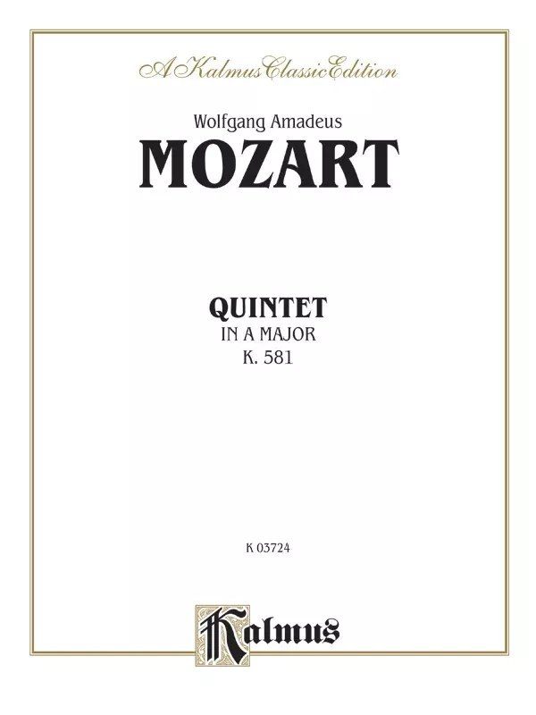 Quintet, K. 581: Chamber Quintet Score & Parts
