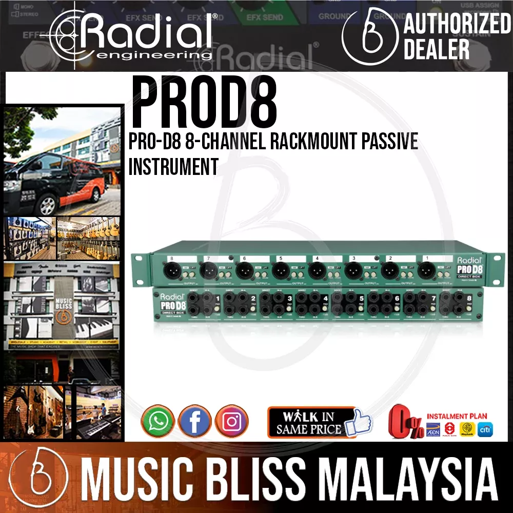 Radial Engineering Pro-D8 8-Channel Rackmount Passive Instrument