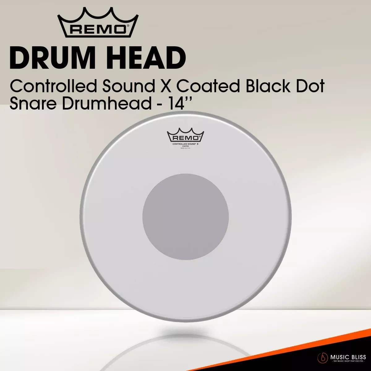 Remo Controlled Sound X Coated Black Dot Snare Drumhead – 14”