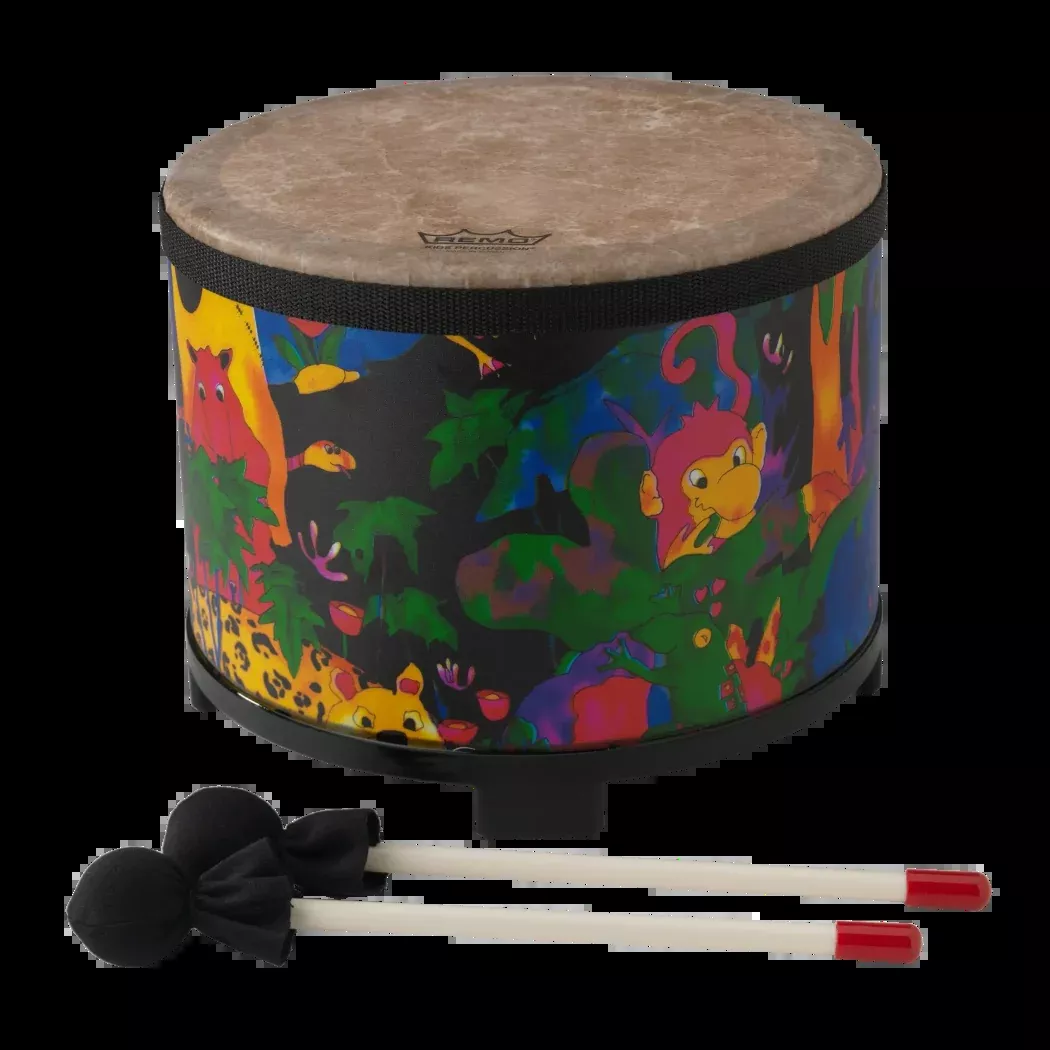 Remo Kids Percussion 10" Floor Tom Drum in Fabric Rain Forest