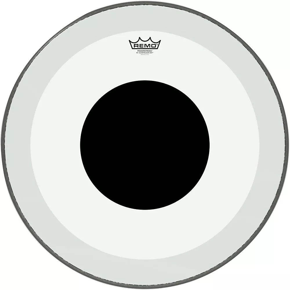 Remo Powerstroke 3 Clear Bass Drum Head With Black Dot 22 in.