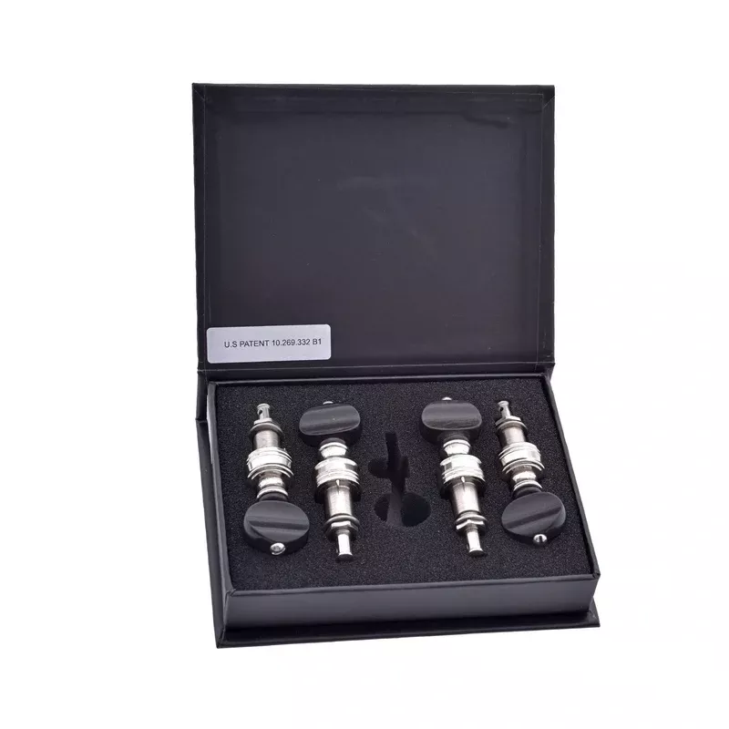 Rickard Cyclone 10:1 Banjo Tuners, Nickel/Ebony, Set/4