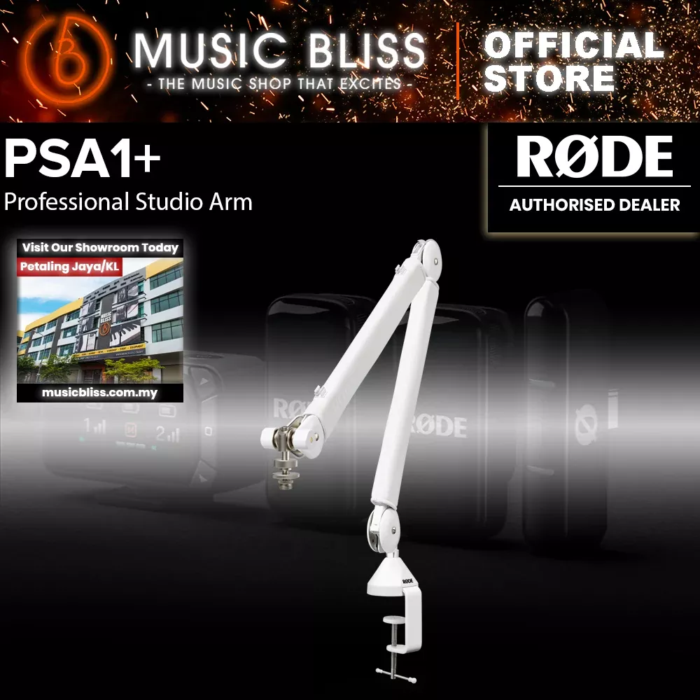 Rode PSA1+ Desk-mounted Broadcast Microphone Boom Arm – White