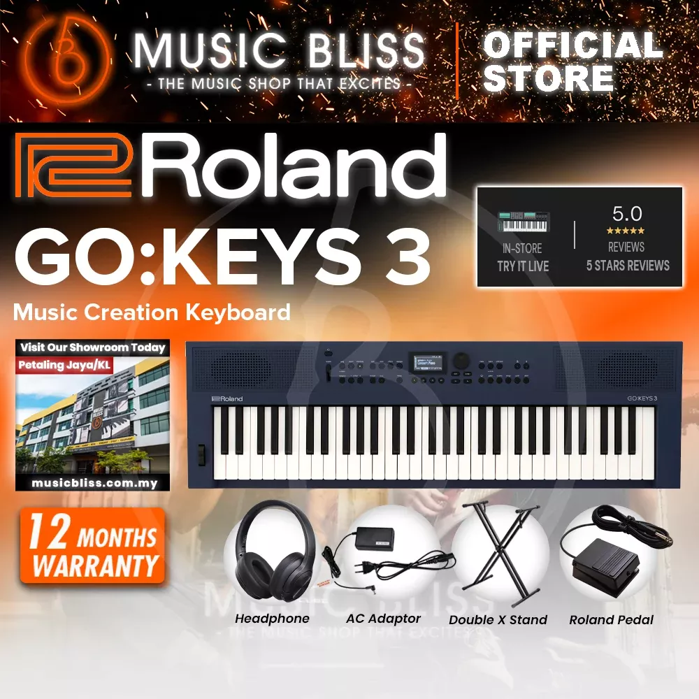 Roland GO:KEYS 3 Keyboard – Midnight Blue