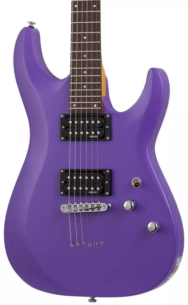 Schecter C-6 Deluxe Electric Guitar in Satin Purple