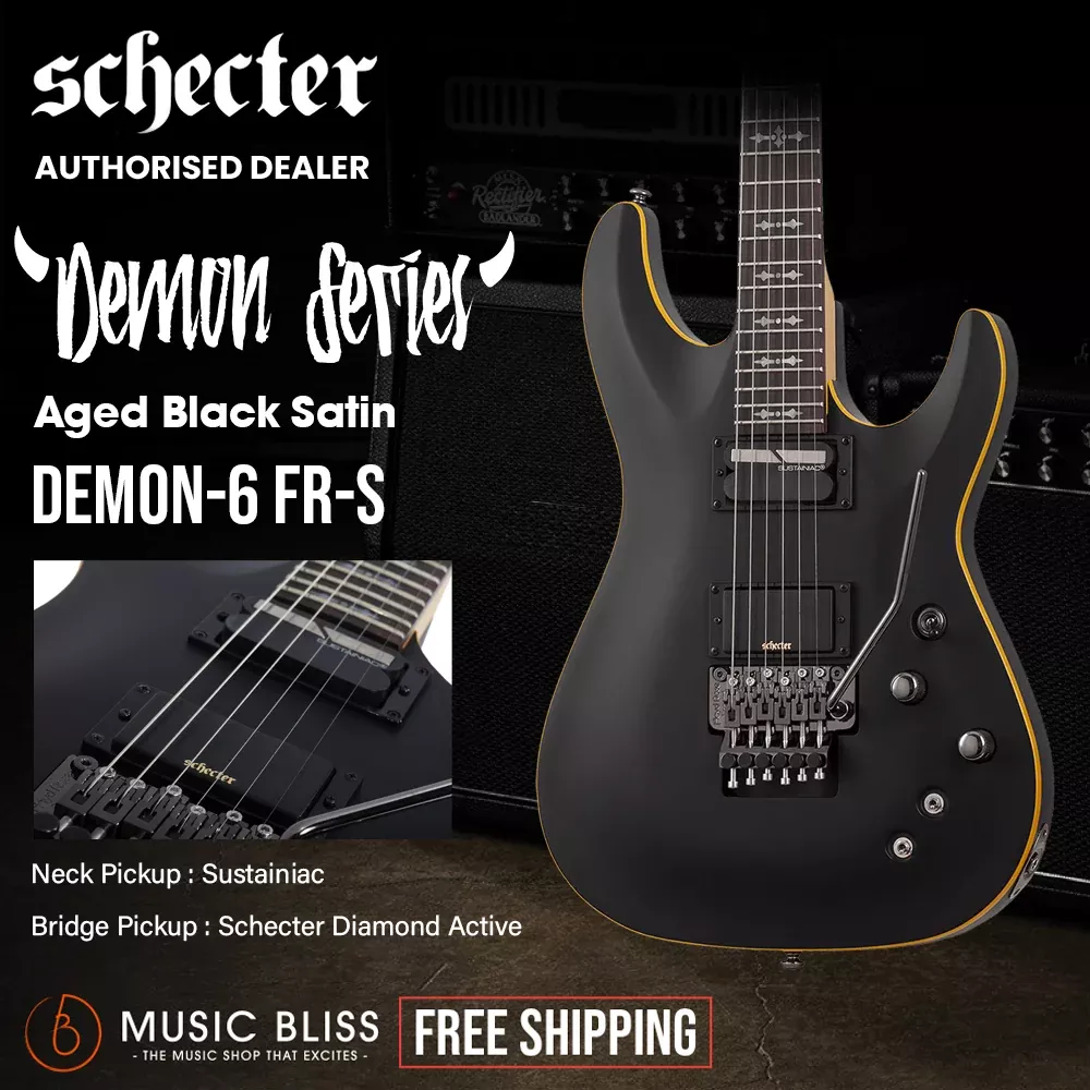 Schecter Demon-6 FR-S Electric Guitar – Satin Black