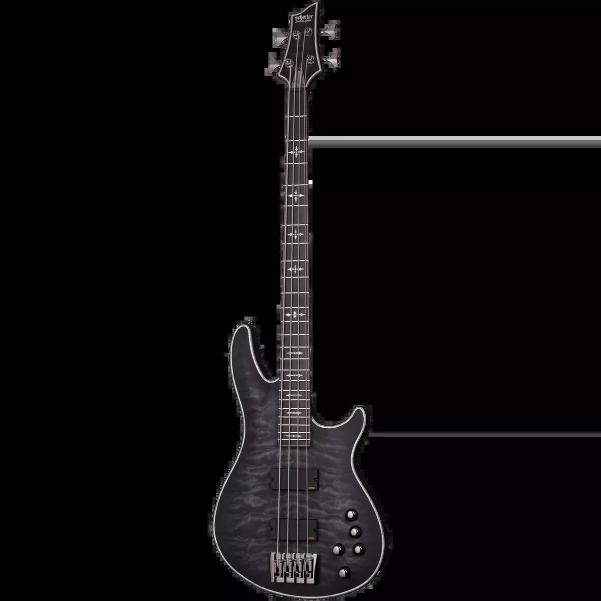Schecter Hellraiser Extreme-4 Electric Bass Guitar – See Thru Black Satin