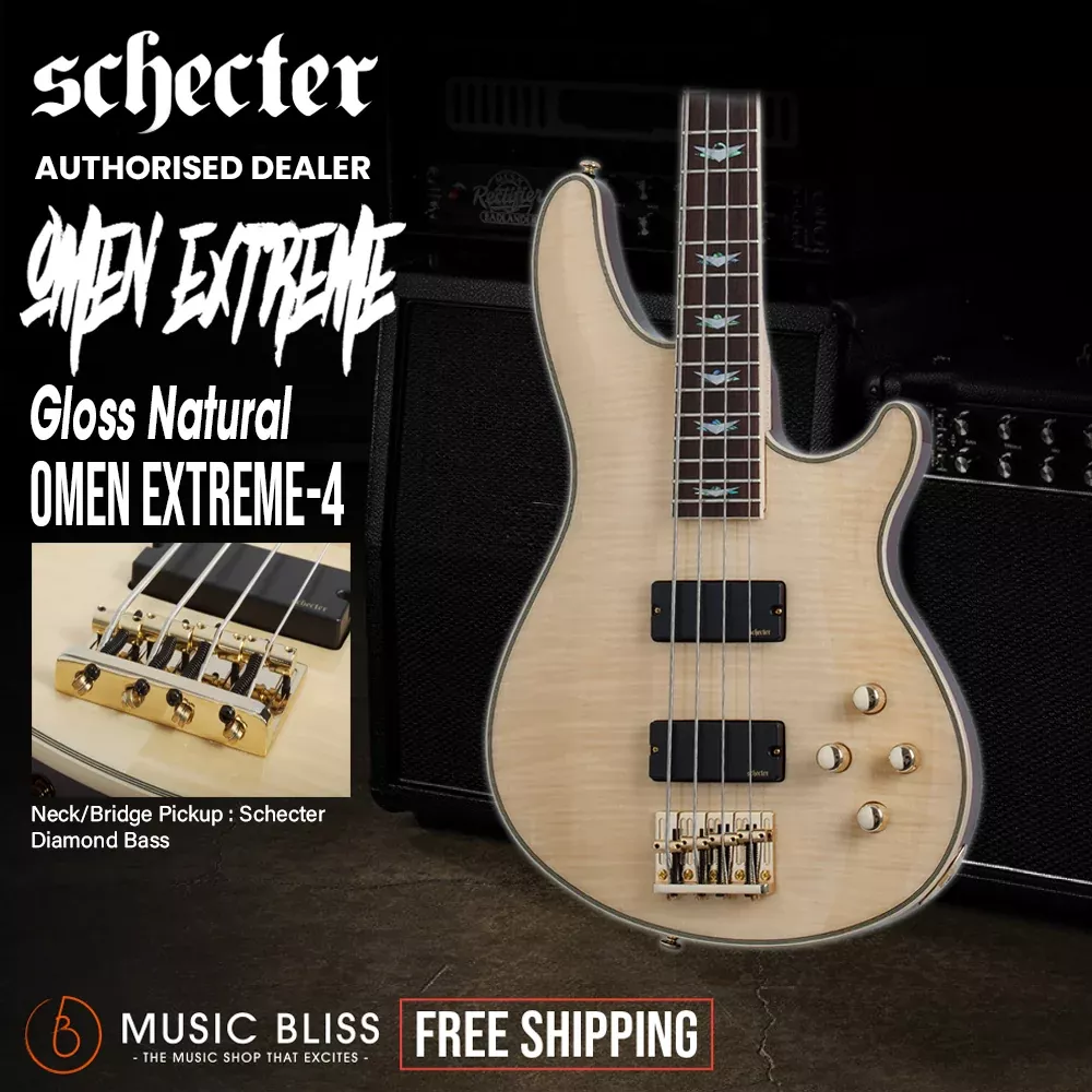 Schecter Omen Extreme-4 Electric Bass Guitar - Gloss Natural