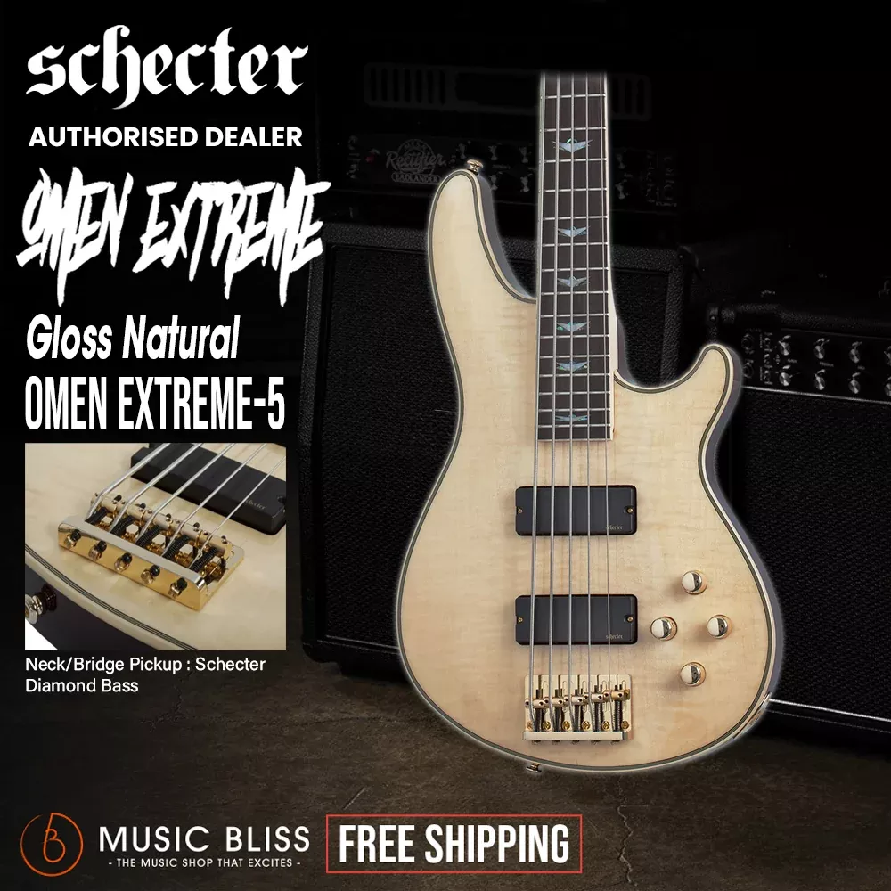 Schecter Omen Extreme-5 Electric Bass Guitar - Gloss Natural
