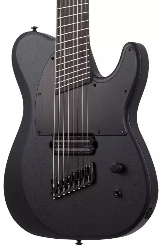 Schecter PT-8 MS Black Ops Electric Guitar in Satin Black Open Pore