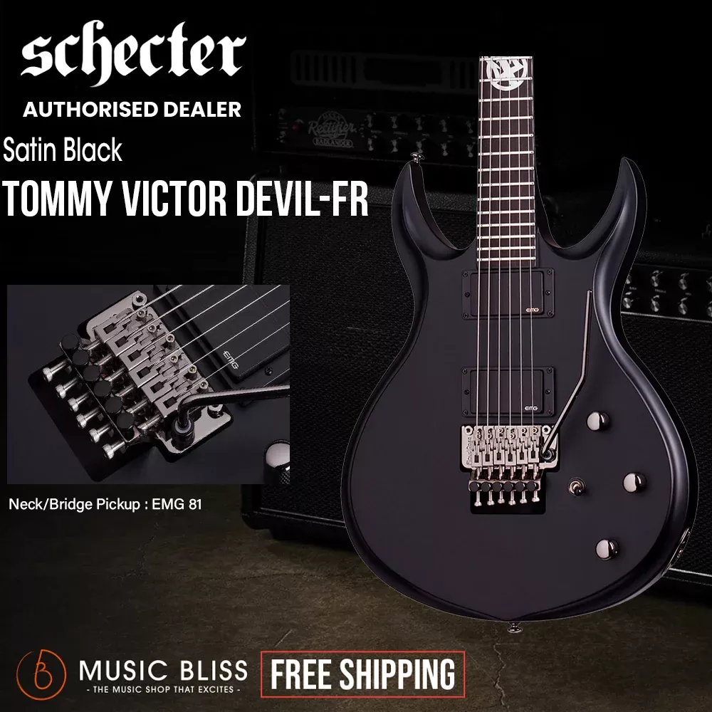 Schecter Tommy Victor Devil FR 2015 Electric Guitar – Satin Black
