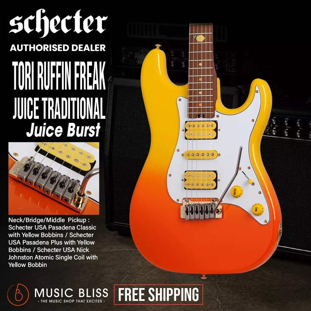Schecter Tori Ruffin-Freak Juice Traditional Electric Guitar – Juice Burst