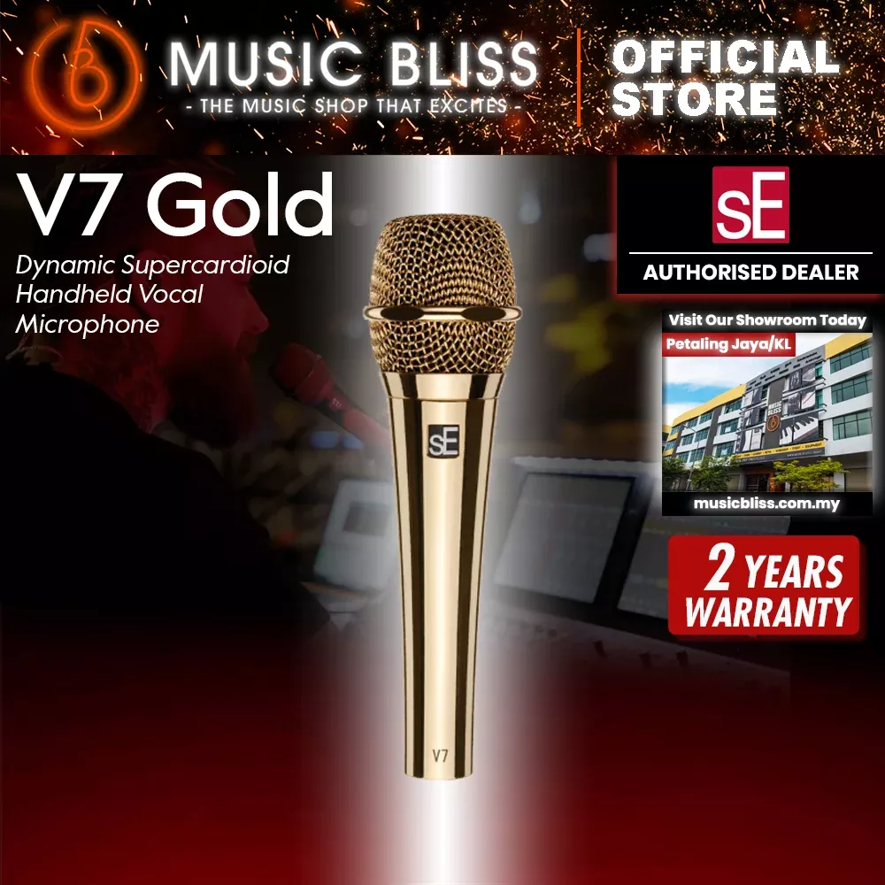 sE Electronics V7 Gold Dynamic Supercardioid Handheld Vocal Microphone – Gold