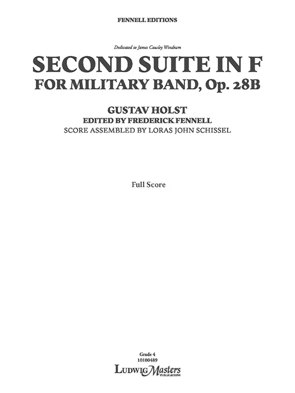 Second Suite in F: Concert Band Conductor Score