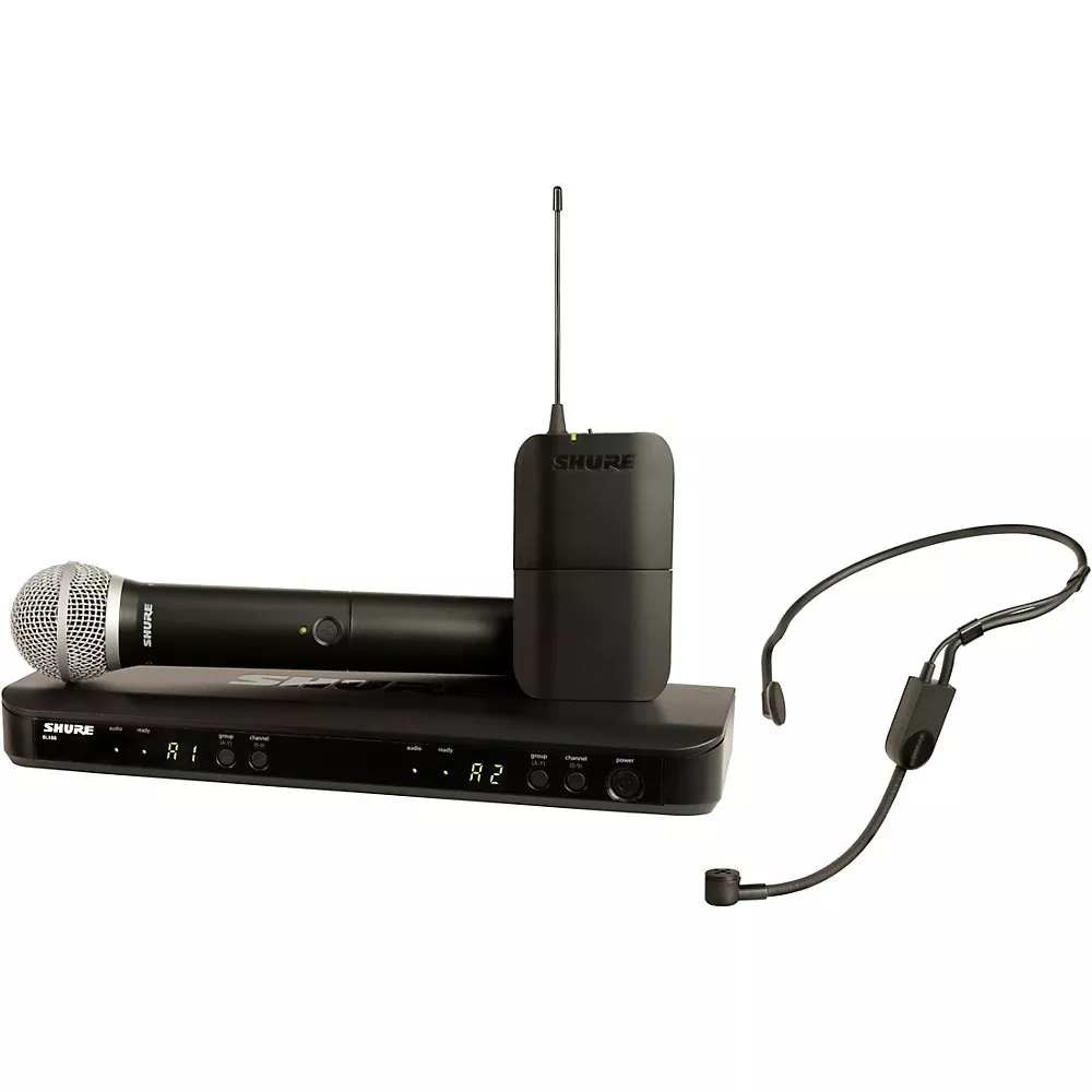Shure BLX1288 Combo System With PGA31 Headset Microphone and PG58 Handheld Microphone Band H9