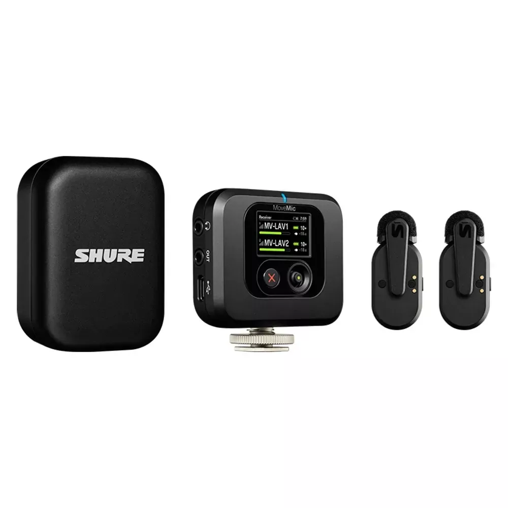 Shure MoveMic Two Receiver Kit Two Channel Wireless Lavalier Microphone System