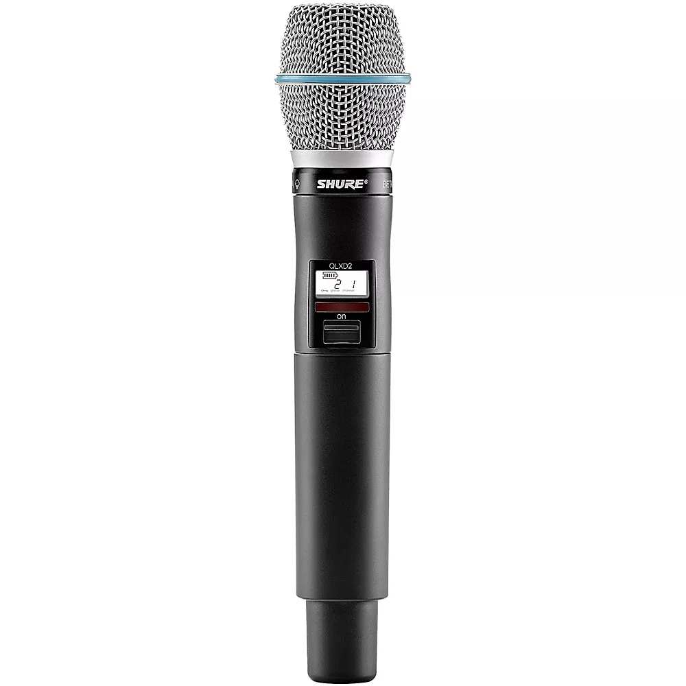 Shure QLXD2/BETA87C Wireless Handheld Microphone Transmitter With Interchangeable BETA 87C Microphone Capsule G50