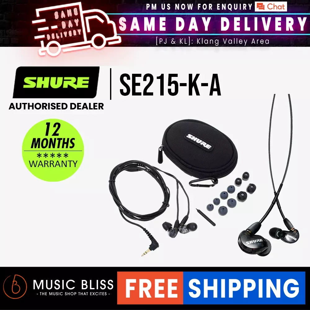 Shure SE215 Sound Isolating Earphones – Black