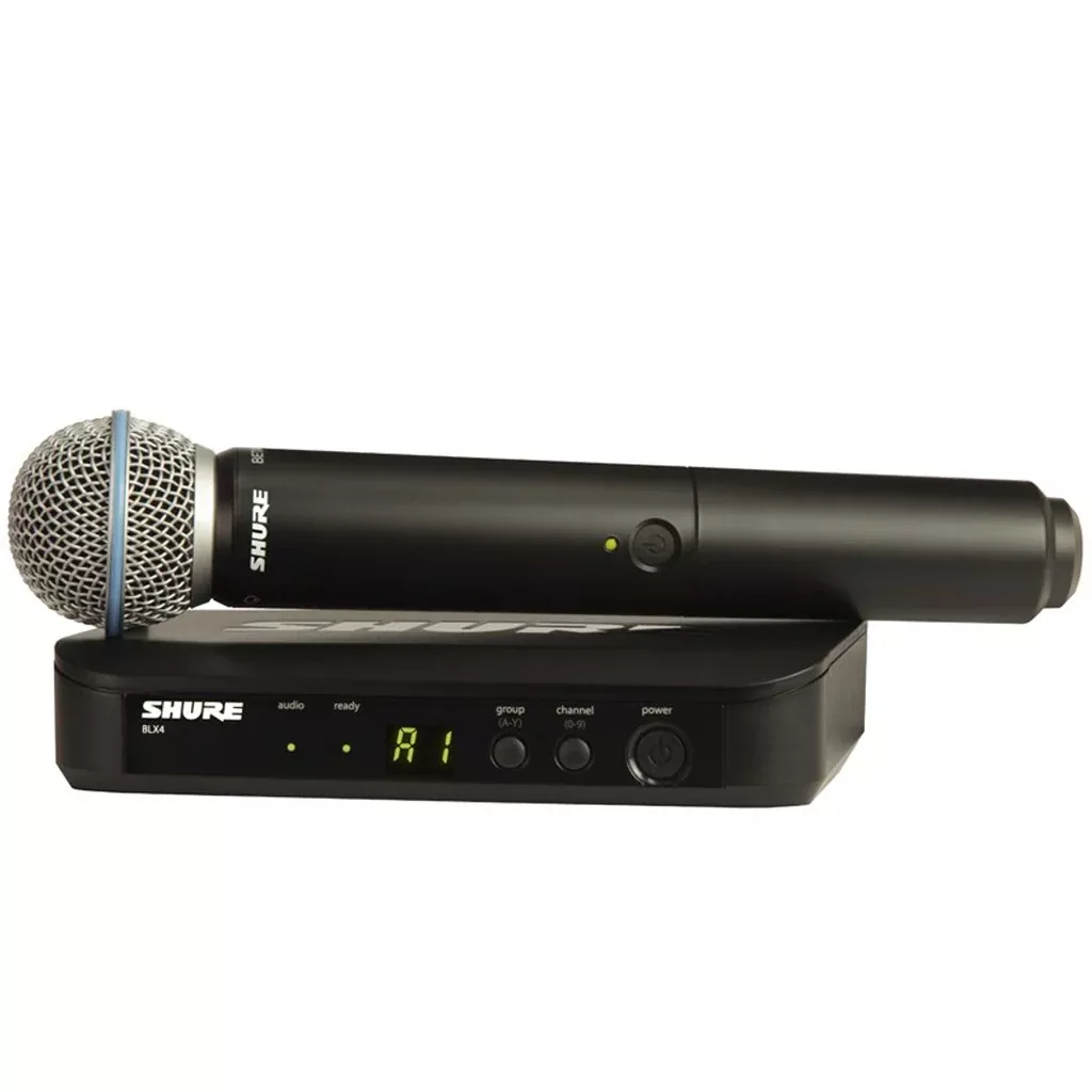 Shure Wireless Handheld System BLX2 Tx; BETA58 Mic; BLX4 Rx Auto Setup 614-638MHz