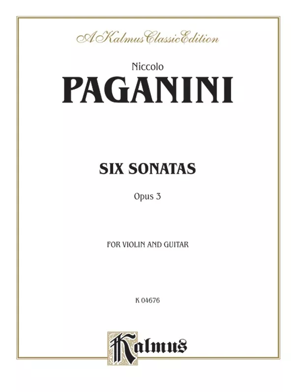 Six Sonatas for Violin and Guitar, Opus 3: Guitar Book