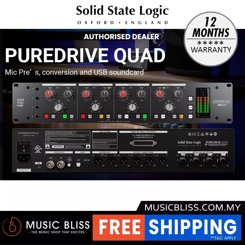 Solid State Logic PureDrive Quad 4-channel Mic/Line/Instrument Preamplifier