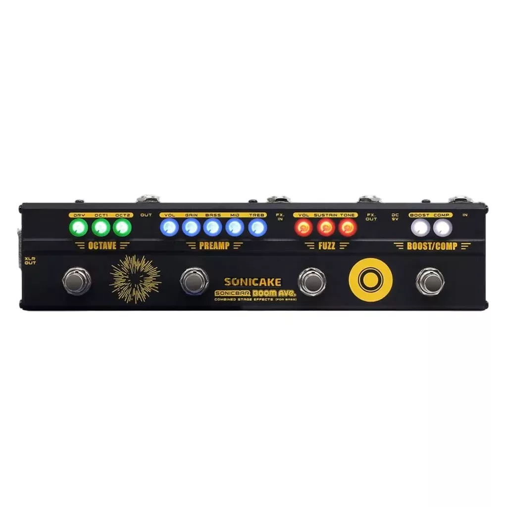 Sonicake QCE-40 Boom Ave. Brasil Bass Preamp DI Box Multi Effects Compressor Boost Fuzz Octave Pedal with FX Loop (QCE40)