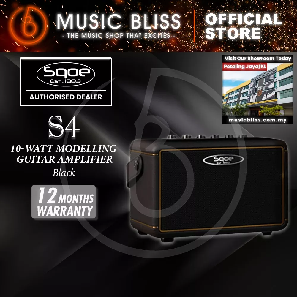 SQOE S4 10watt Modelling Guitar Amplifier (with Apps Control) – Black