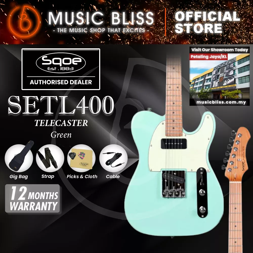SQOE SETL400 TL Series Electric Guitar – Green