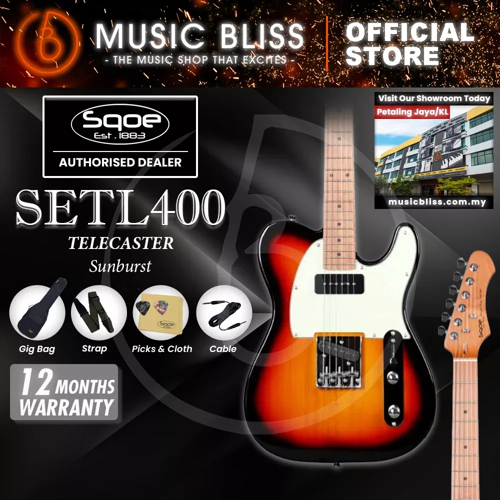 SQOE SETL400 TL Series Electric Guitar – Sunburst