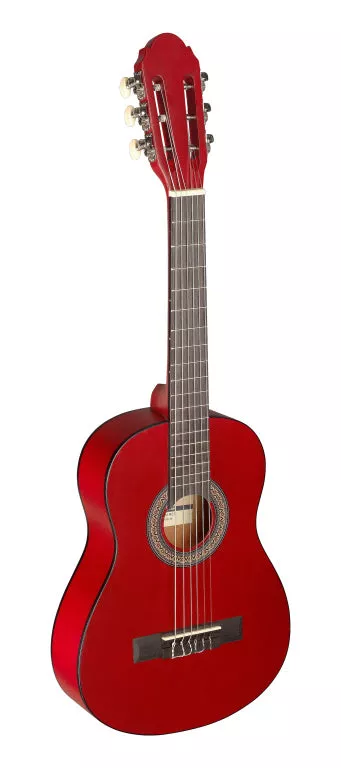 Stagg 1/4 red classical guitar with linden top – C405 M RED