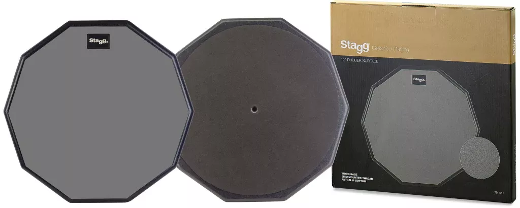 Stagg 12" desktop practice pad, ten-sided shape – TD-12R