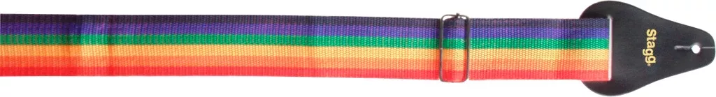 Stagg 2" rainbow coloured Guitar strap – BJA018