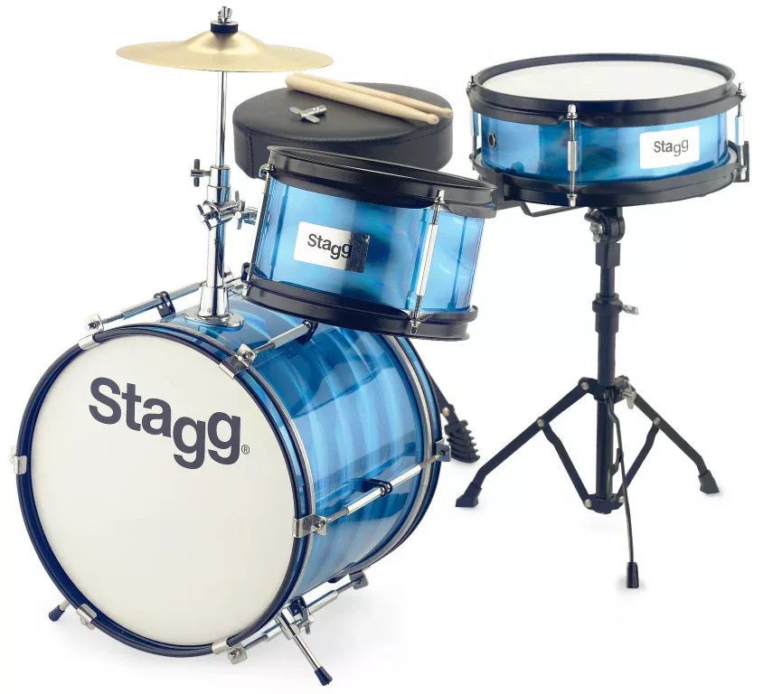 Stagg 3-piece junior drum set with hardware, 8" / 10" / 12" – TIM JR 3/12B BL