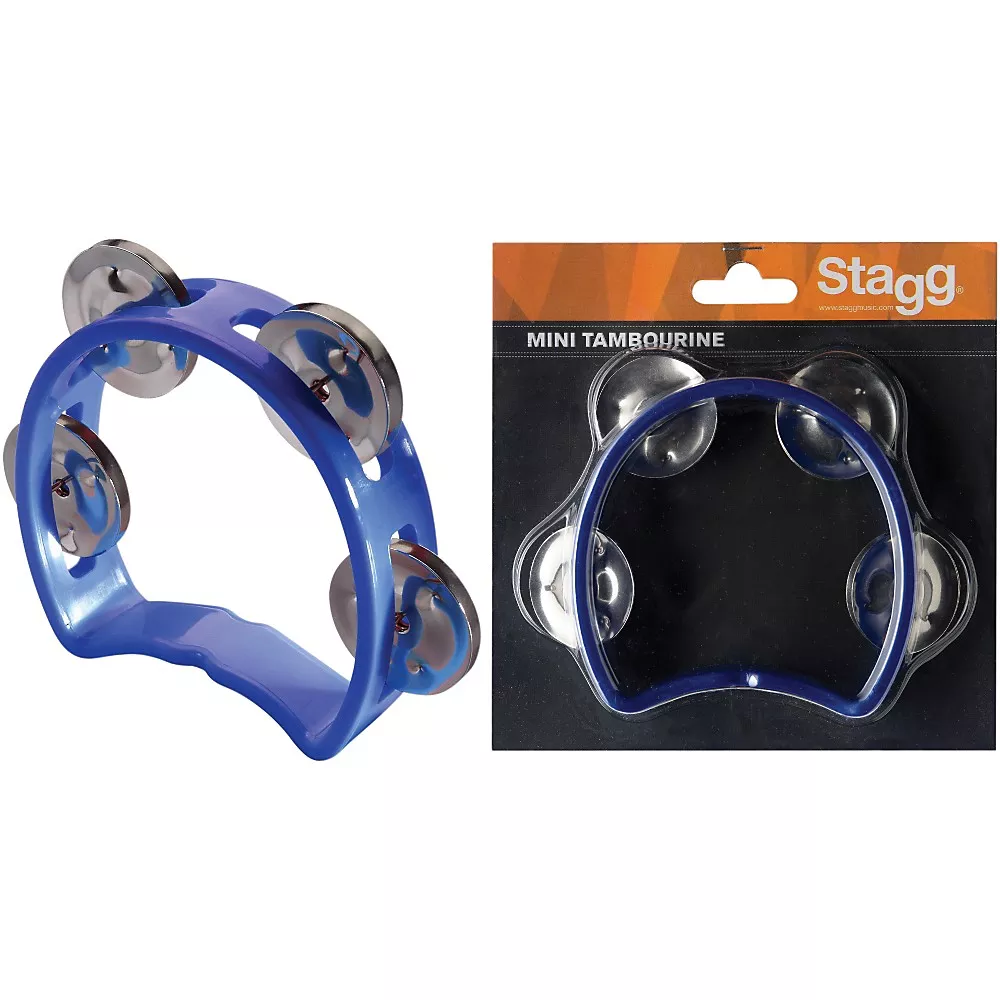 Stagg 4-Jingle Cutaway Tambourine Blue
