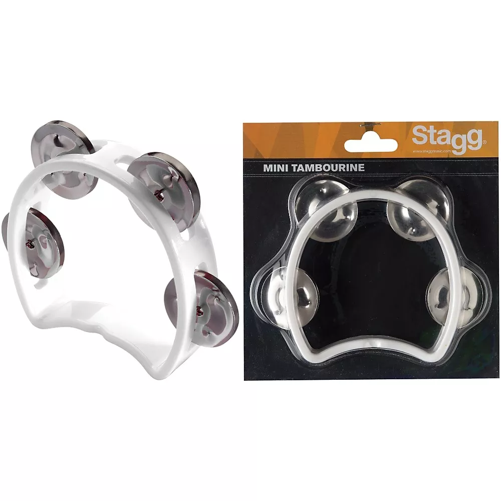 Stagg 4-Jingle Cutaway Tambourine White